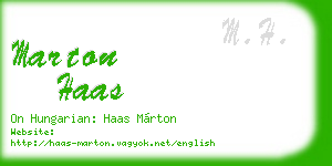 marton haas business card
