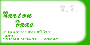 marton haas business card